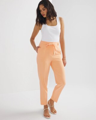 Belted Tapered Ankle Fluid Pant | White House Black Market